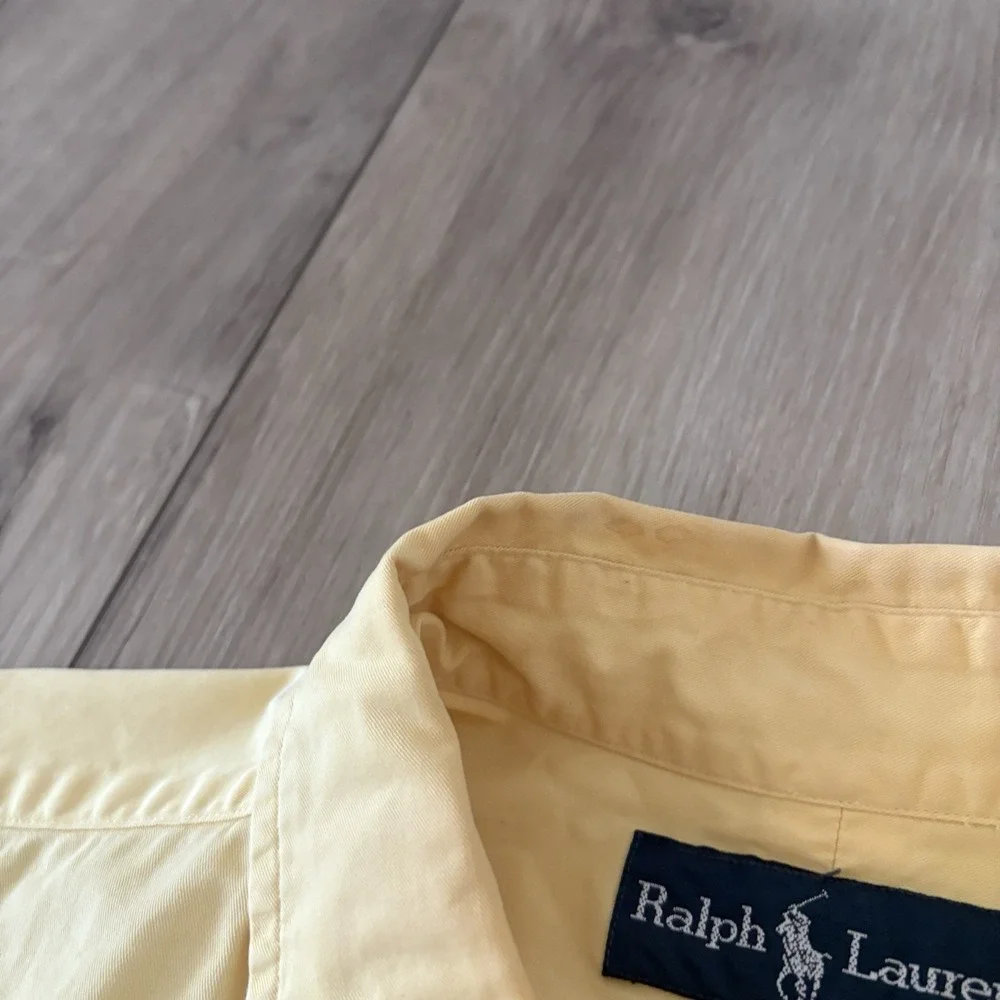 Vintage Polo Ralph Lauren Blake Button Down Shirt Mens L Yellow Long Sleeve